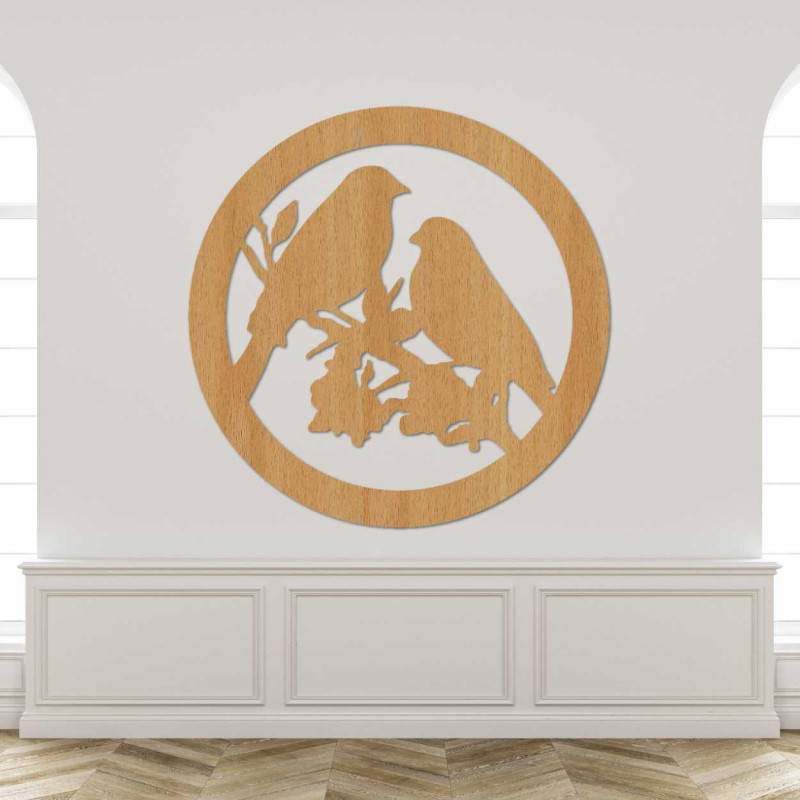 Dřevěný nástěnný obraz ptáci na větvích - AVIAN