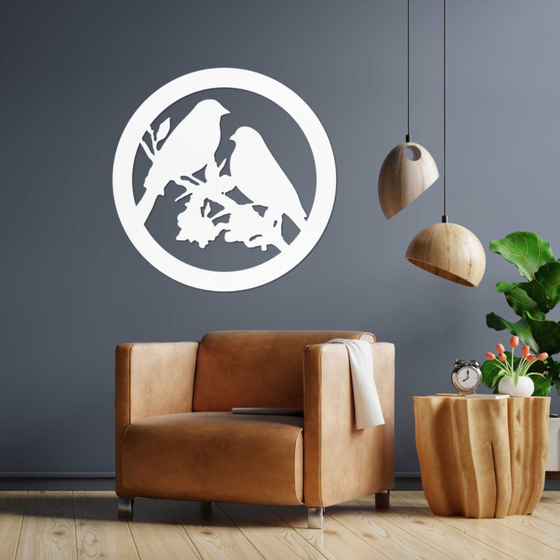 Dřevěný nástěnný obraz ptáci na větvích - AVIAN