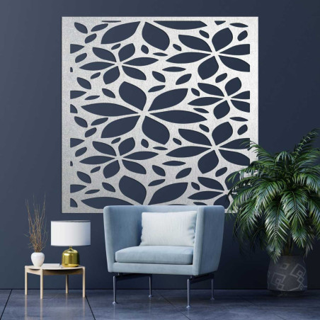 Dřevěná nástěnná dekorace květy čtverec - SAJFO