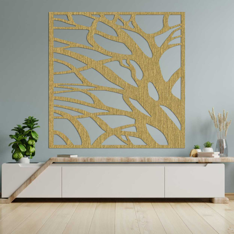 Dřevěná dekorace na zeď čtverec přírody - LASLO