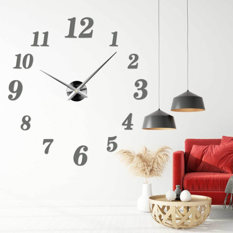 Detail ciferníku nalepovacích hodin z plexiskla s černými ručičkami