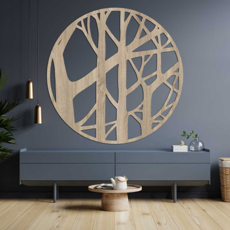 Přírodní dřevěná dekorace s jemně vyřezávanými větvemi Přírodní dřevěná dekorace s jemně vyřezávanými větvemi