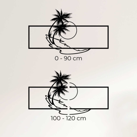 Dřevěný dekorační panel s palmami a západem slunce - PALMA