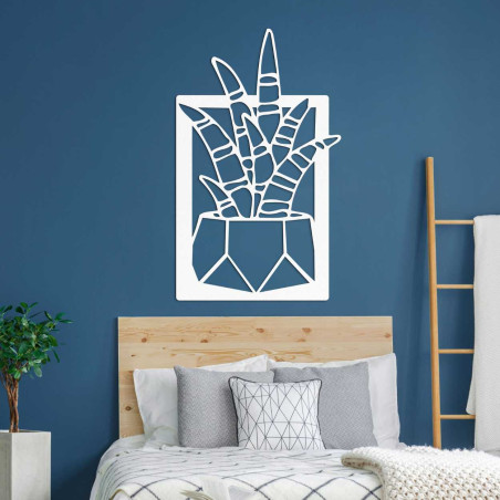 Designový dřevěný set obrazů s kaktusy v geometrických květináčích Designový dřevěný set obrazů s kaktusy v geometrických květináčích