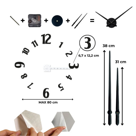 Stylové hodiny na zeď nalepovací - CHRLIE