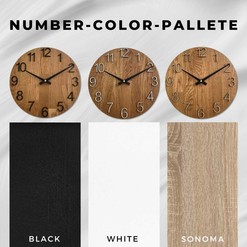 Záběr na hodinový ciferník vyrobený ze dřeva s čistým a jednoduchým vzhledem.