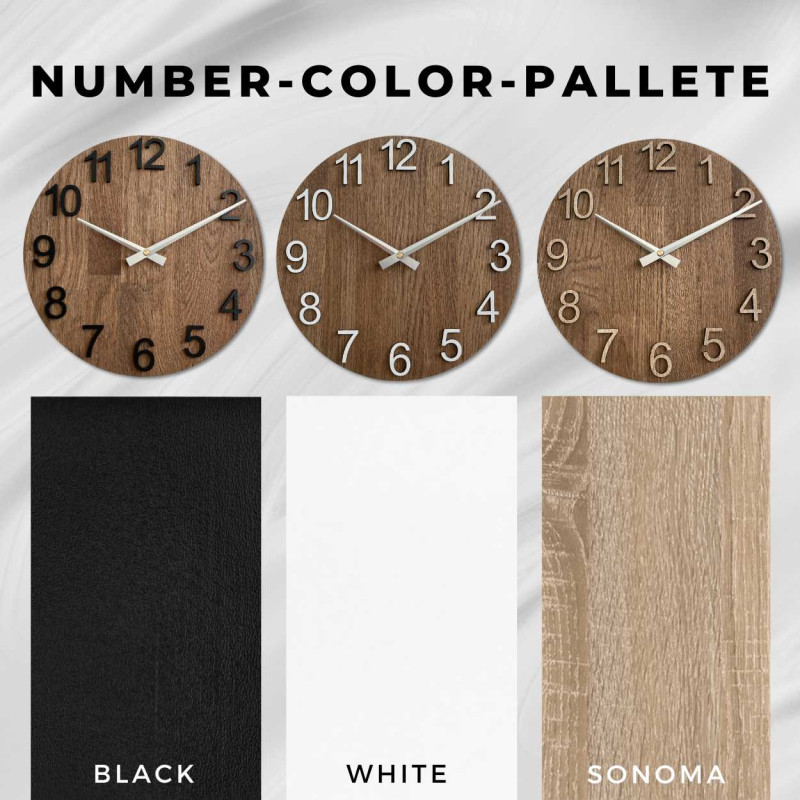 Moderní dřevěné hodiny s kulatým tvarem a decentním ciferníkem