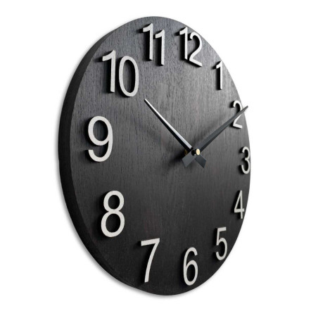 Elegantní kulaté hodiny s hladkým dřevěným ciferníkem Elegantní kulaté hodiny s hladkým dřevěným ciferníkem
