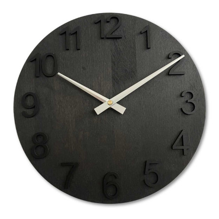 Minimalistické dřevěné hodiny s kovovými ručičkami Minimalistické dřevěné hodiny s kovovými ručičkami