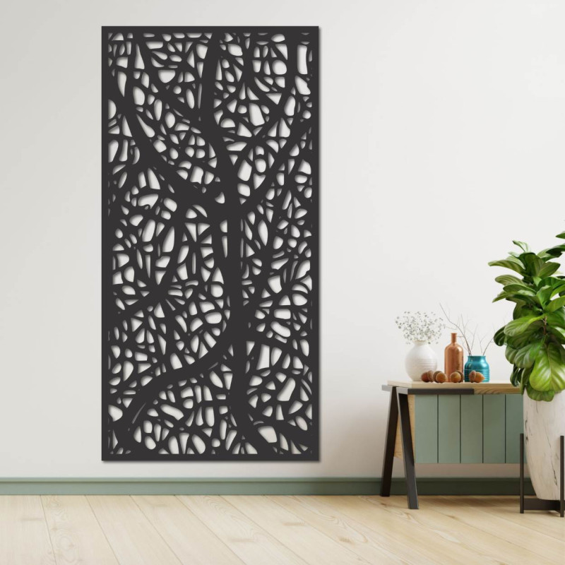 Dřevěný dekorativní obraz s květinovým motivem, stylová ozdoba do obývacího pokoje a interiéru