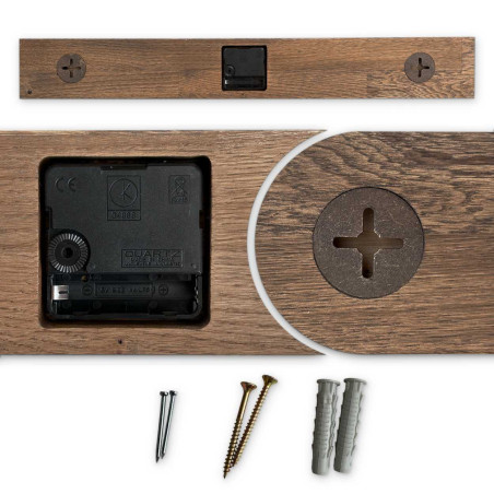 Elegantní dřevěné nástěnné hodiny černý design -TERRA