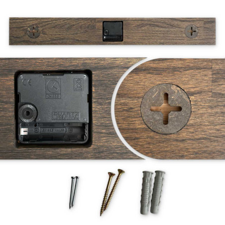 Ručně vyrobené svislé dubové nástěnné hodiny - tenký minimalistický skandinávský design - CRYSA