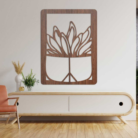 Moderní dřevěná dekorace do obývacího pokoje s přírodním designem
