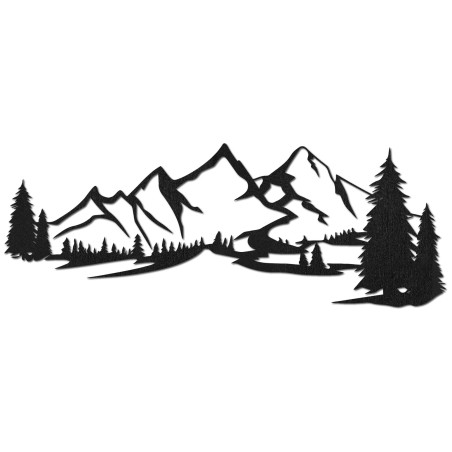 Dřevěná nástěnná dekorace - Horské panorama Dřevěná nástěnná dekorace - Horské panorama