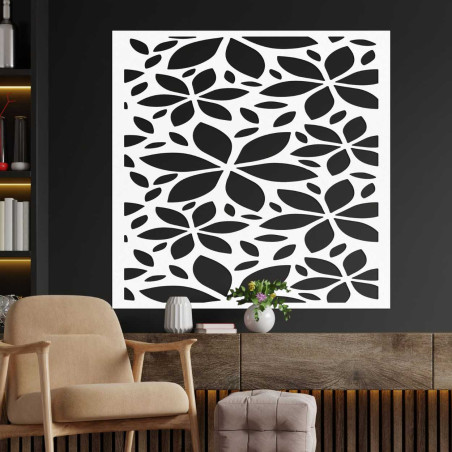 copy of Dřevěná nástěnná dekorace květy čtverec - SAJFO