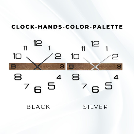 Velké nástěnné hodiny ze dřeva s výraznými černými ručičkami a oddělenými číslicemi. Velké nástěnné hodiny ze dřeva s výraznými černými ručičkami a oddělenými číslicemi.