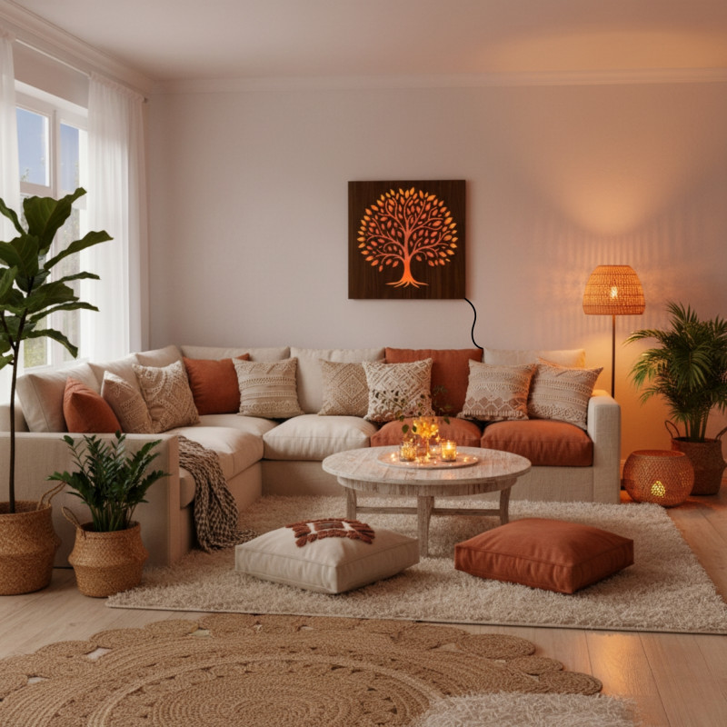 LED světelný obraz do obývacího pokoje, ložnice nebo kanceláře