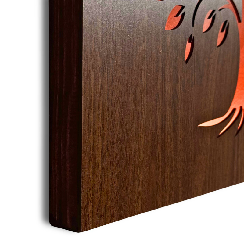 LED obraz Strom života – dřevěná dekorace s...