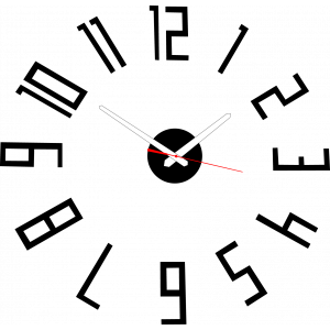 Moderní hodiny na zeď vyrobené z plastu. Vlastní výroba, X-momo 2