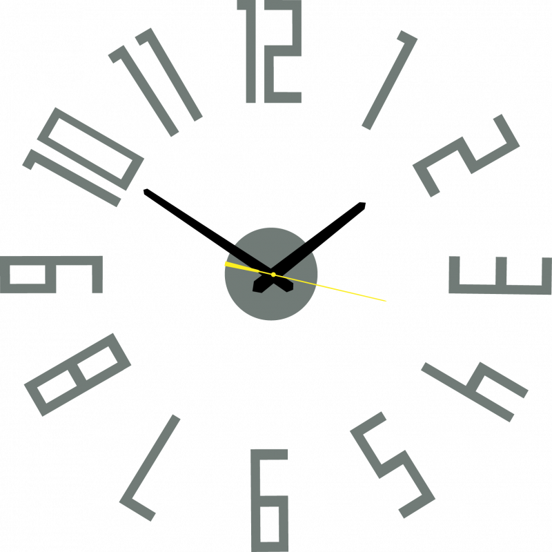 Moderní hodiny na zeď vyrobené z plastu.