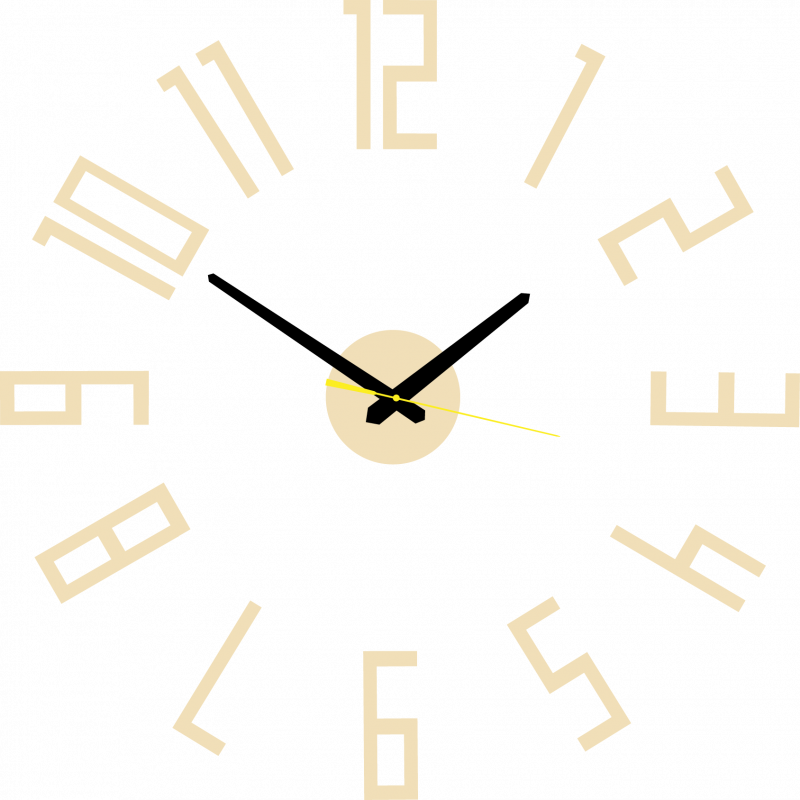 Moderní hodiny na zeď vyrobené z plastu. Vlastní výroba, X-momo