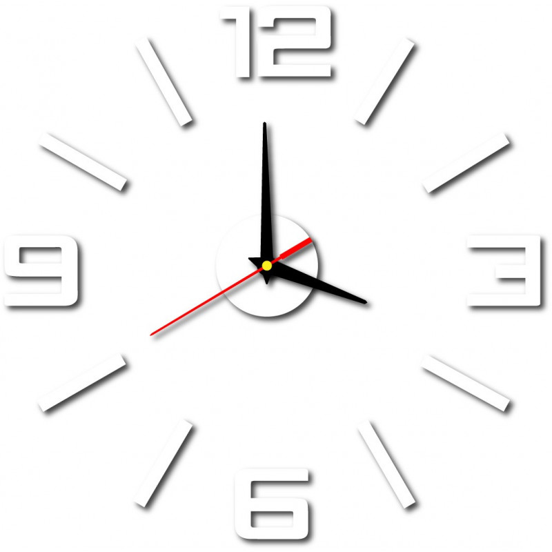 Moderní hodiny na zeď vyrobené z plastu. Vlastní výroba, X-momo