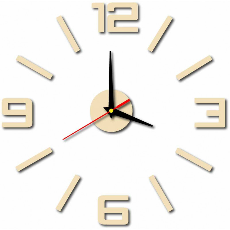 Moderní hodiny na zeď vyrobené z plastu. Vlastní výroba, X-momo