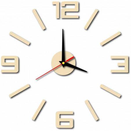 Moderní hodiny na zeď vyrobené z plastu. Vlastní výroba, X-momo