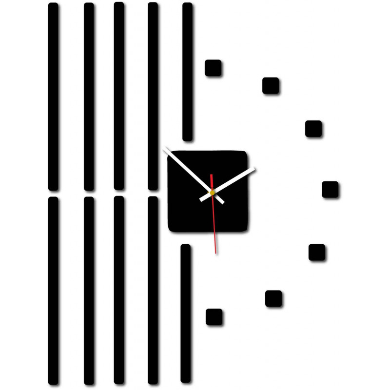 Moderní hodiny na zeď vyrobené z plastu. Vlastní výroba, X-momo