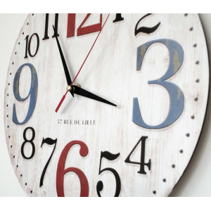 Dřevěné hodiny s obrázkem ROSE . Fi 34 cm 2