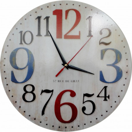 Dřevěné hodiny s obrázkem ROSE . Fi 34 cm Dřevěné hodiny s obrázkem ROSE . Fi 34 cm