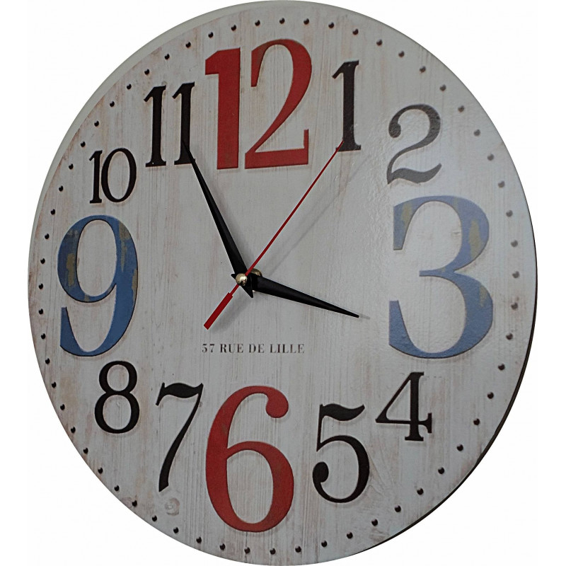 Dřevěné hodiny s obrázkem ROSE . Fi 34 cm