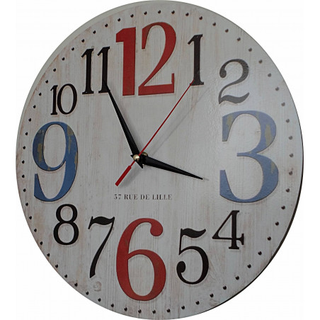 Dřevěné hodiny s obrázkem ROSE . Fi 34 cm Dřevěné hodiny s obrázkem ROSE . Fi 34 cm