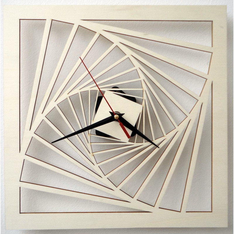 Moderní hodiny na zeď, nástěnné hodiny ze dřeva, překližka