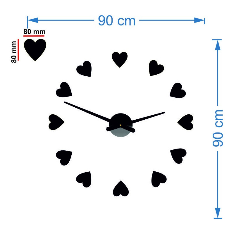 Rozměry hodin na zeď, design nástěnné hodiny