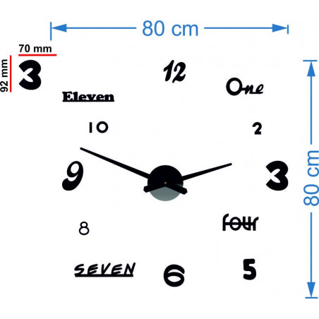 Rozměry hodin na zeď, design nástěnné hodiny