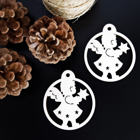 Vánoční ozdoby vyrobeny ze dřeva, rozměr: 79x90 mm Vánoční ozdoby vyrobeny ze dřeva, rozměr: 79x90 mm