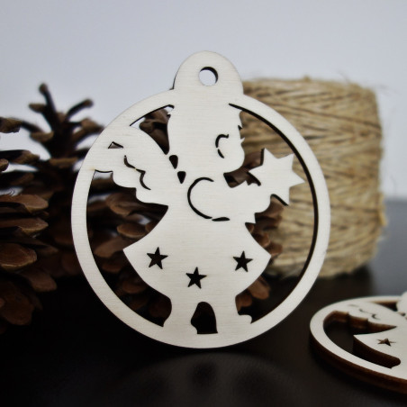 Vánoční ozdoby vyrobeny ze dřeva, rozměr: 79x90 mm Vánoční ozdoby vyrobeny ze dřeva, rozměr: 79x90 mm