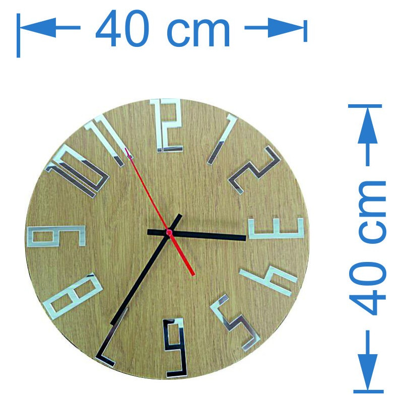 Moderní hodiny na zeď, nástěnné hodiny ze dřeva, překližka