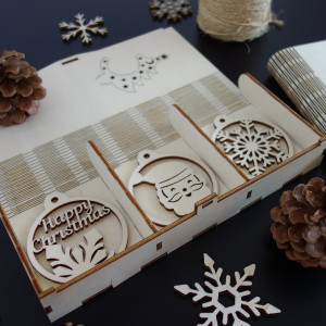 Sada krásných vánočních ozdob ze dřeva, 1 sada-18 kusů 2