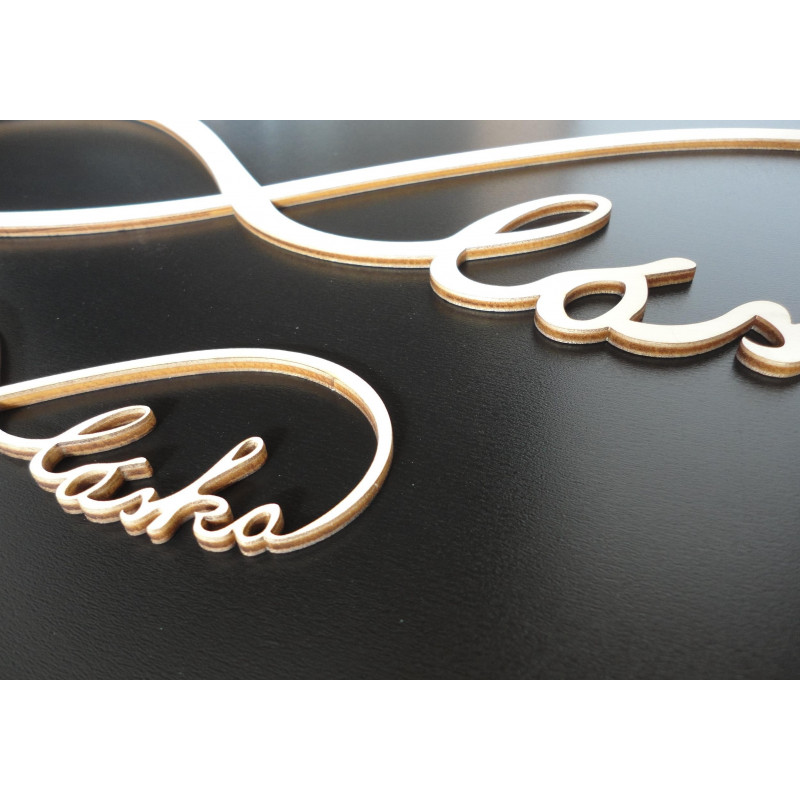 Dřevěný nápis. Věčná láska. Rozměr: 500x 164 mm