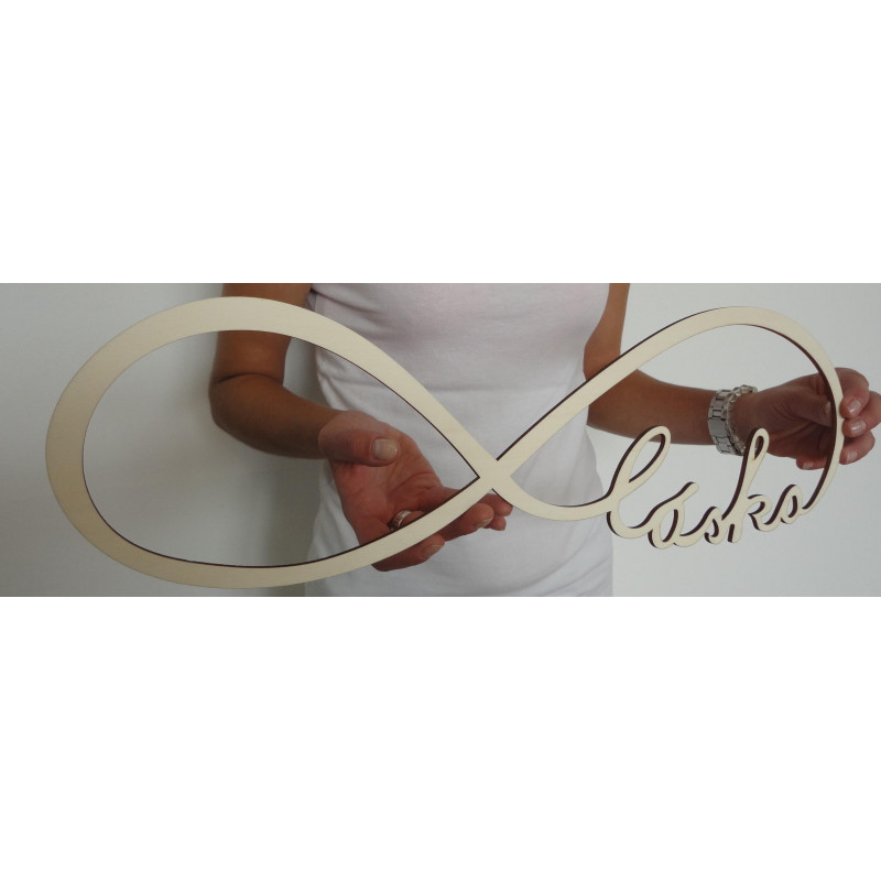 Dřevěný nápis. Věčná láska. Rozměr: 500x 164 mm