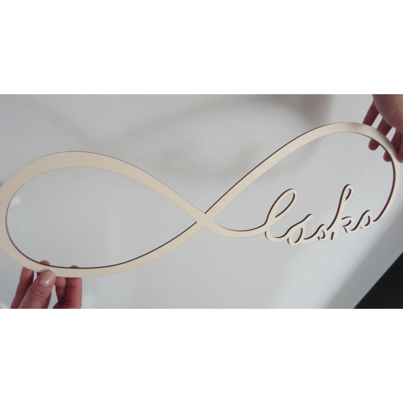 Dřevěný nápis. Věčná láska. Rozměr: 500x 164 mm