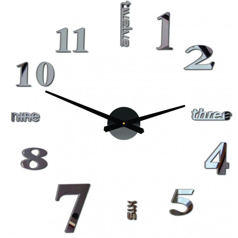 Moderní nástěnné hodiny sedm 2D plexi MIRROR