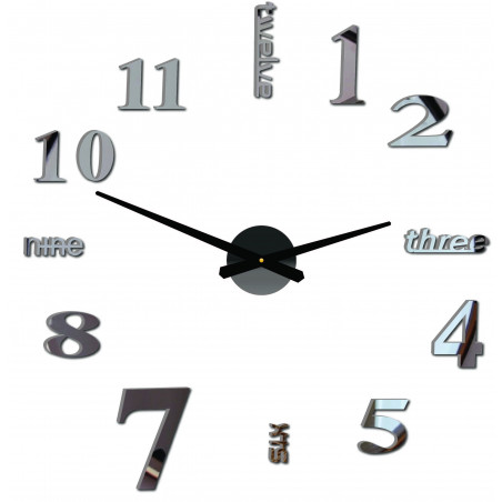 Moderní nástěnné hodiny sedm 2D plexi MIRROR