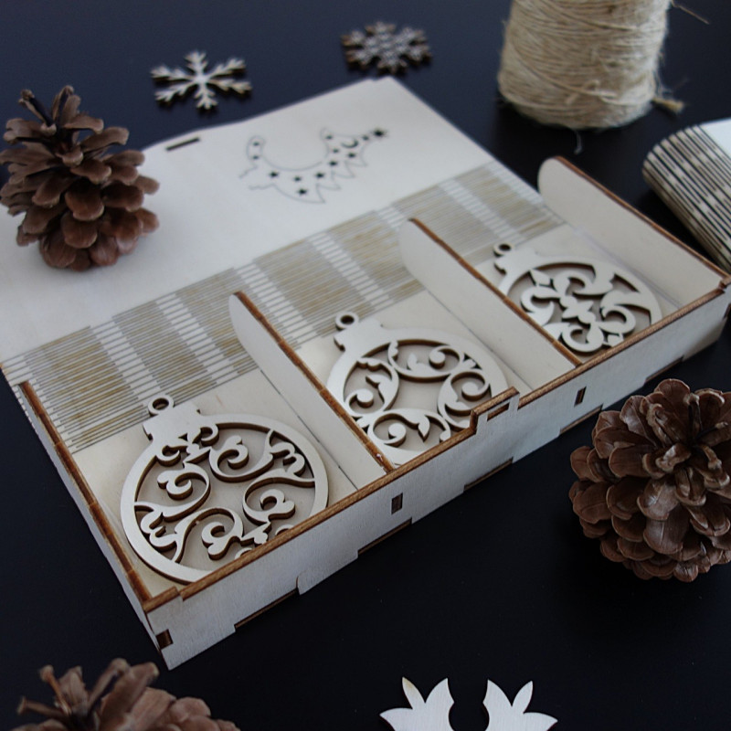 Dřevěné vánoční ozdoby, 1 sada-18 kusů