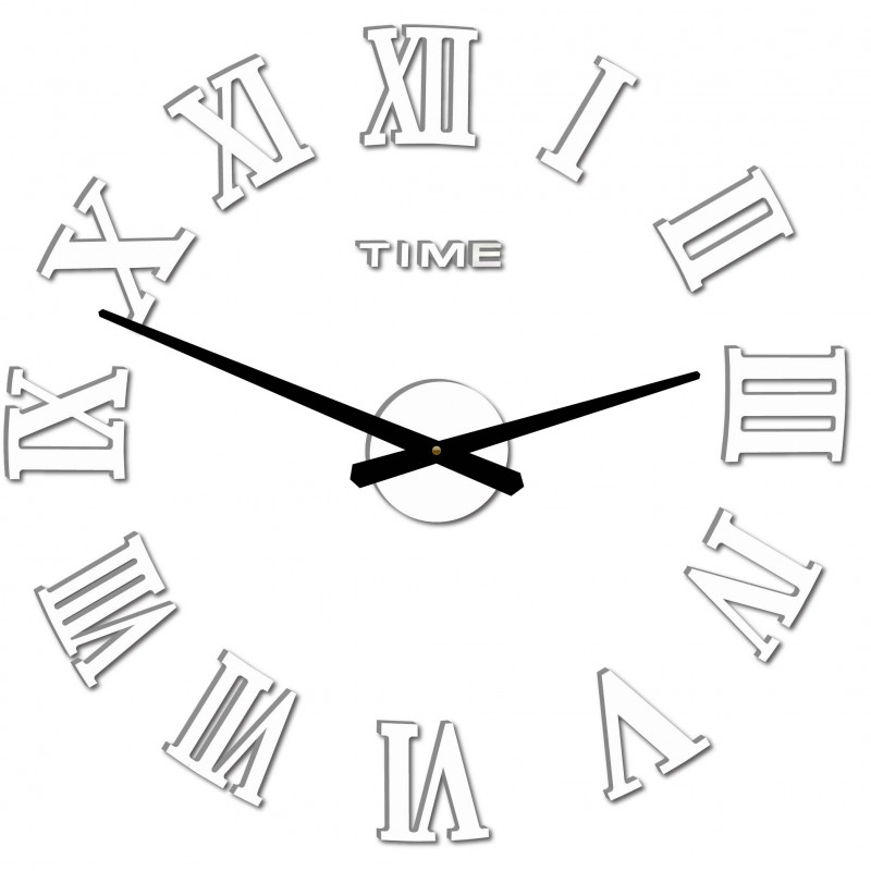 Nástěnné hodiny nalepovací MAXI PLEXI - římská čísla 2D