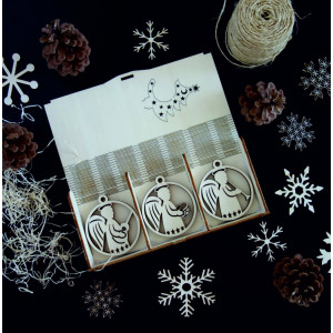 Vintage dřevěné vánoční ozdoby, sada obsahuje 18 kusů 2