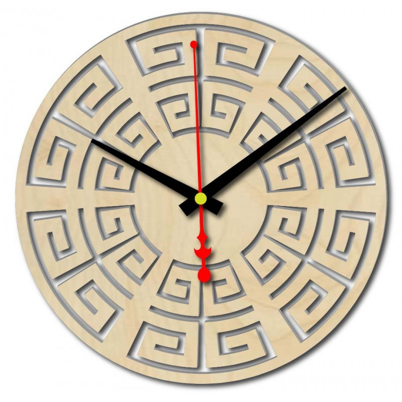 Nástěnné hodiny ze dřeva překližky 4 mm mořidlo BAREVNÉ