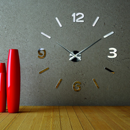 Nástenné hodiny zrkadlové velké DIY 3D PENA PMMA Nástenné hodiny zrkadlové velké DIY 3D PENA PMMA